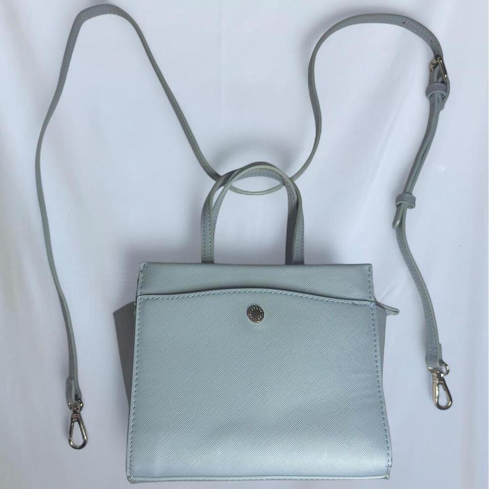 light blue Steve Madden mini satchel crossbody bag